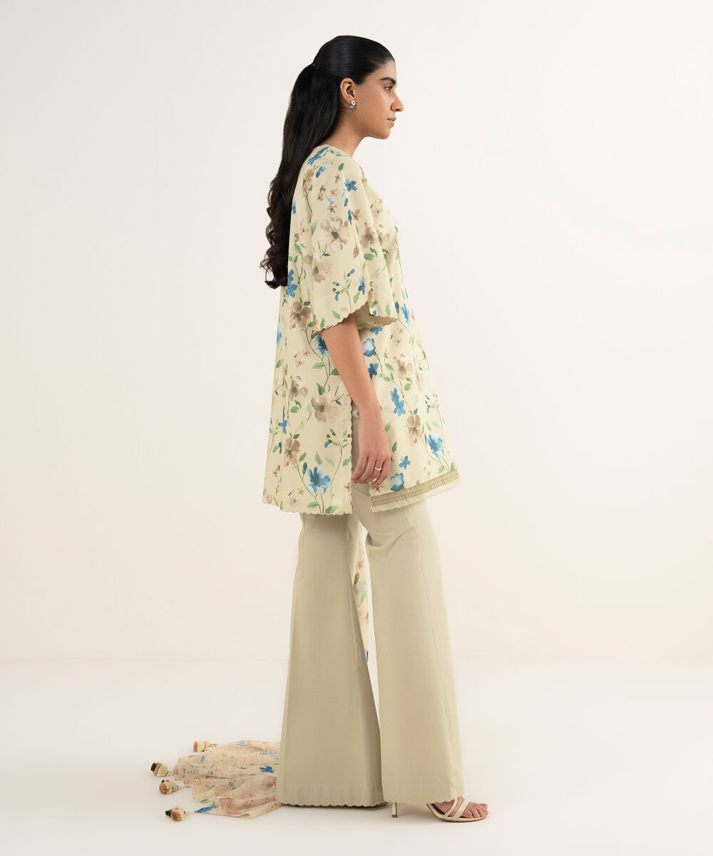 Women's Unstitched Lawn Embroidered Multi 3 Piece Suit