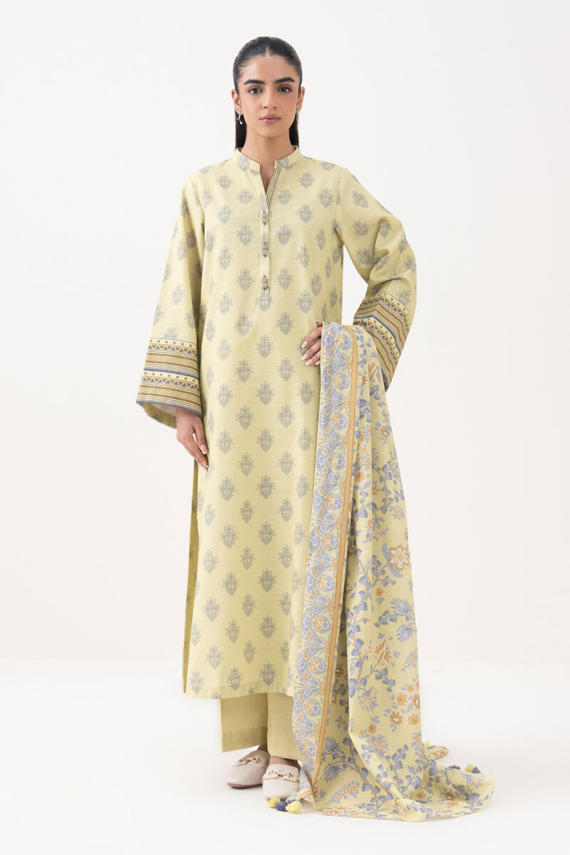 3 Piece - Printed Cotton Suit