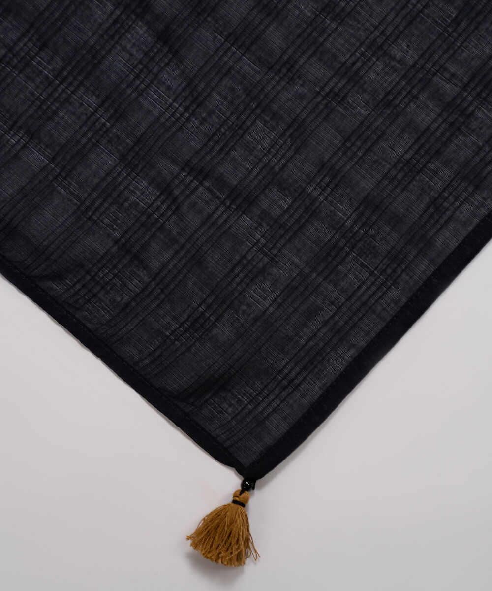 Textured Voile Solid Black Dupatta