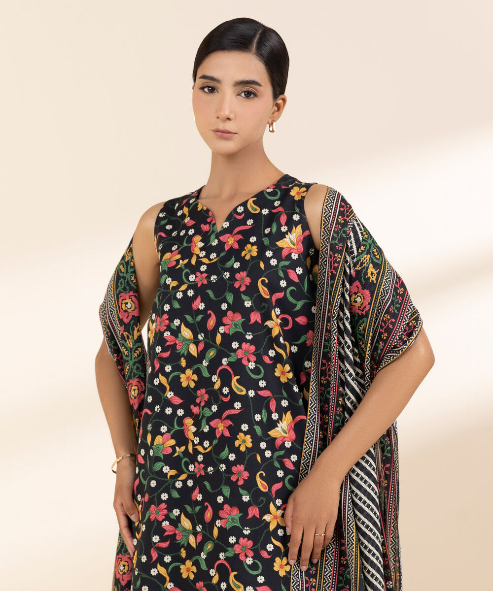 Women's Unstitched Lawn Printed Multi 3 Piece Suit