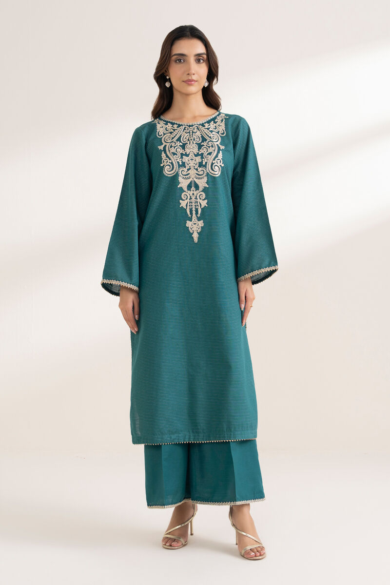 Embroidered Zari Cotton Shirt