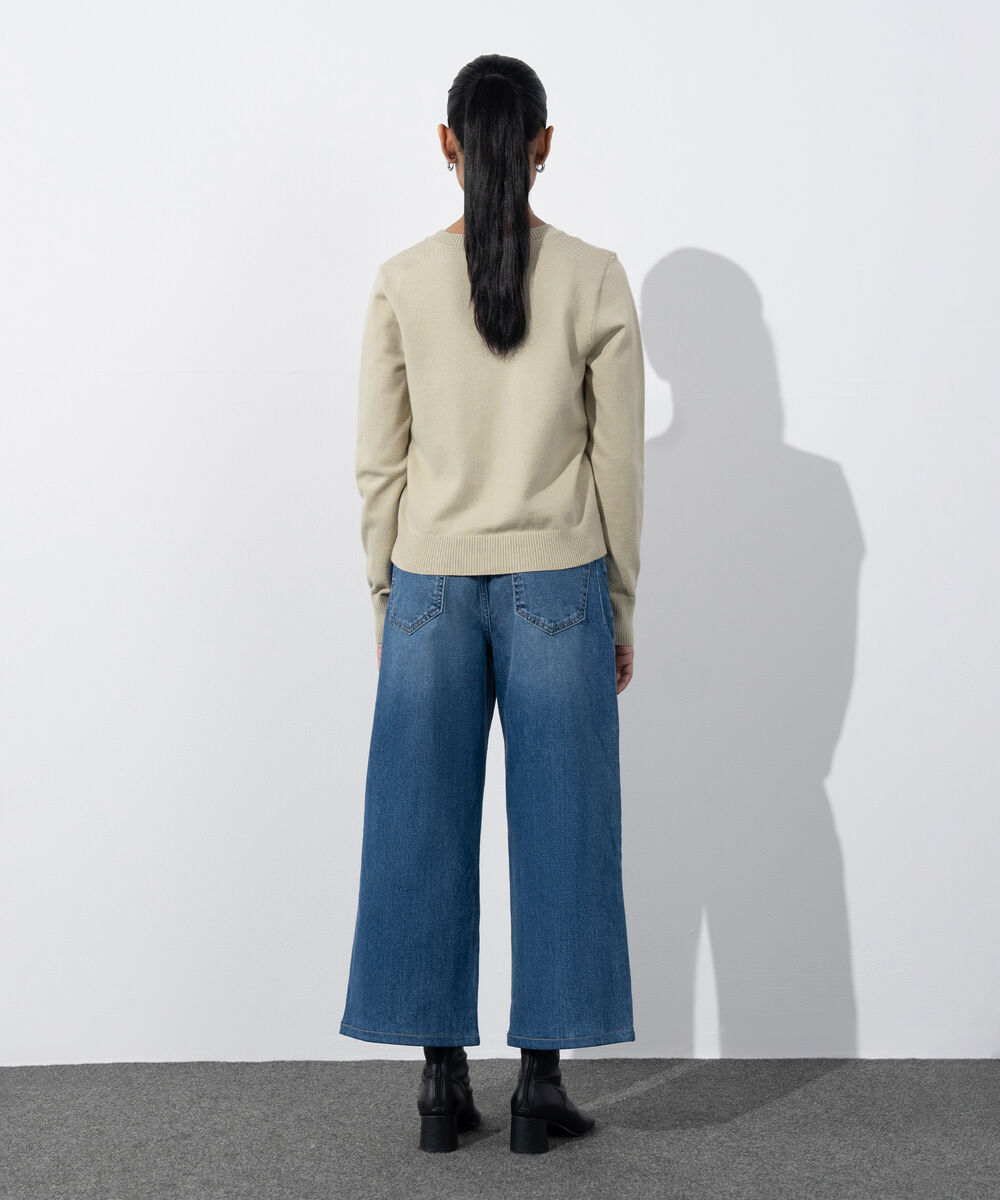 Women's Western Wear Beige Slim-Fit Knit Sweater