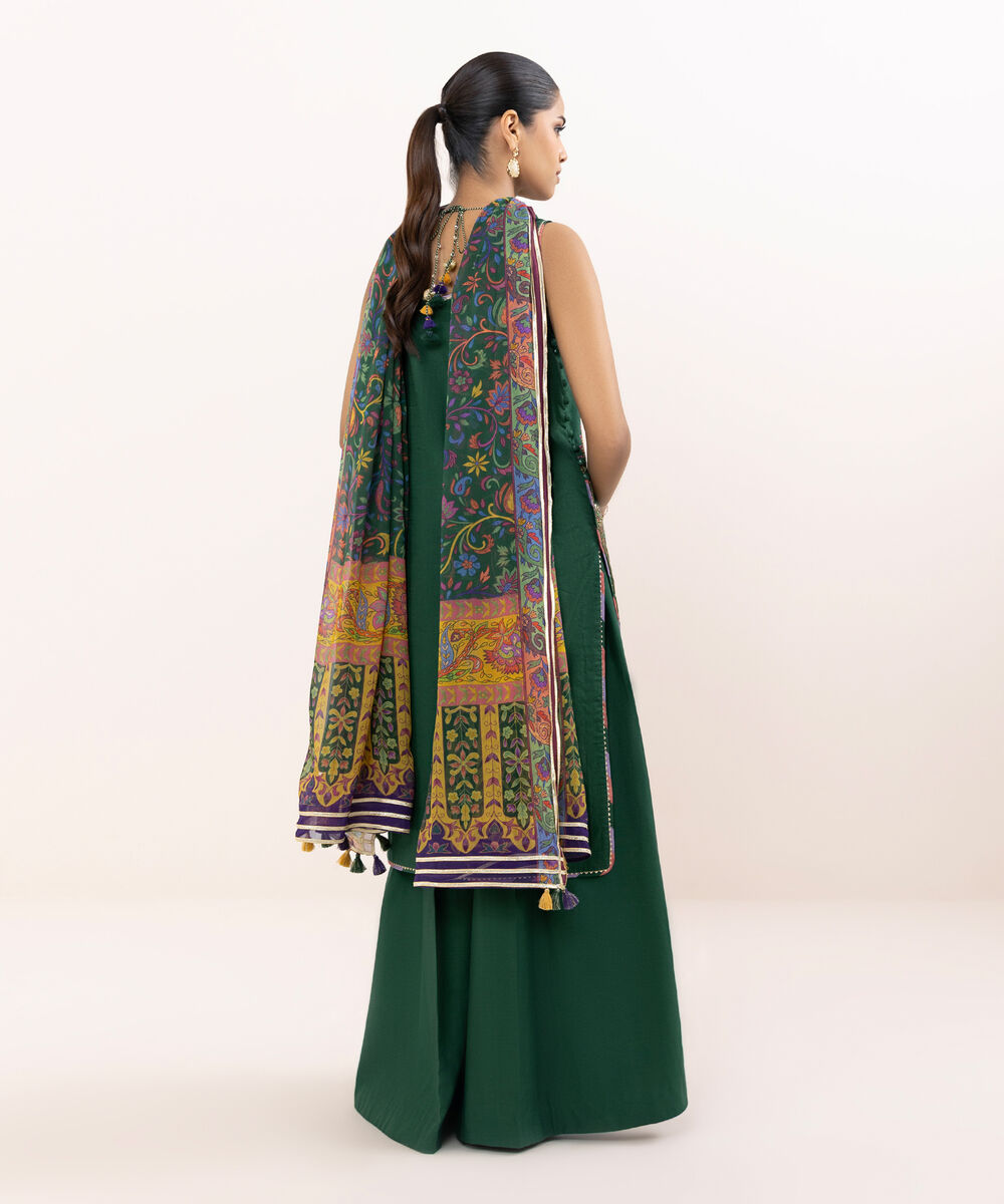 Women's Unstitched Cross Hatch Dyed Three Piece Suit