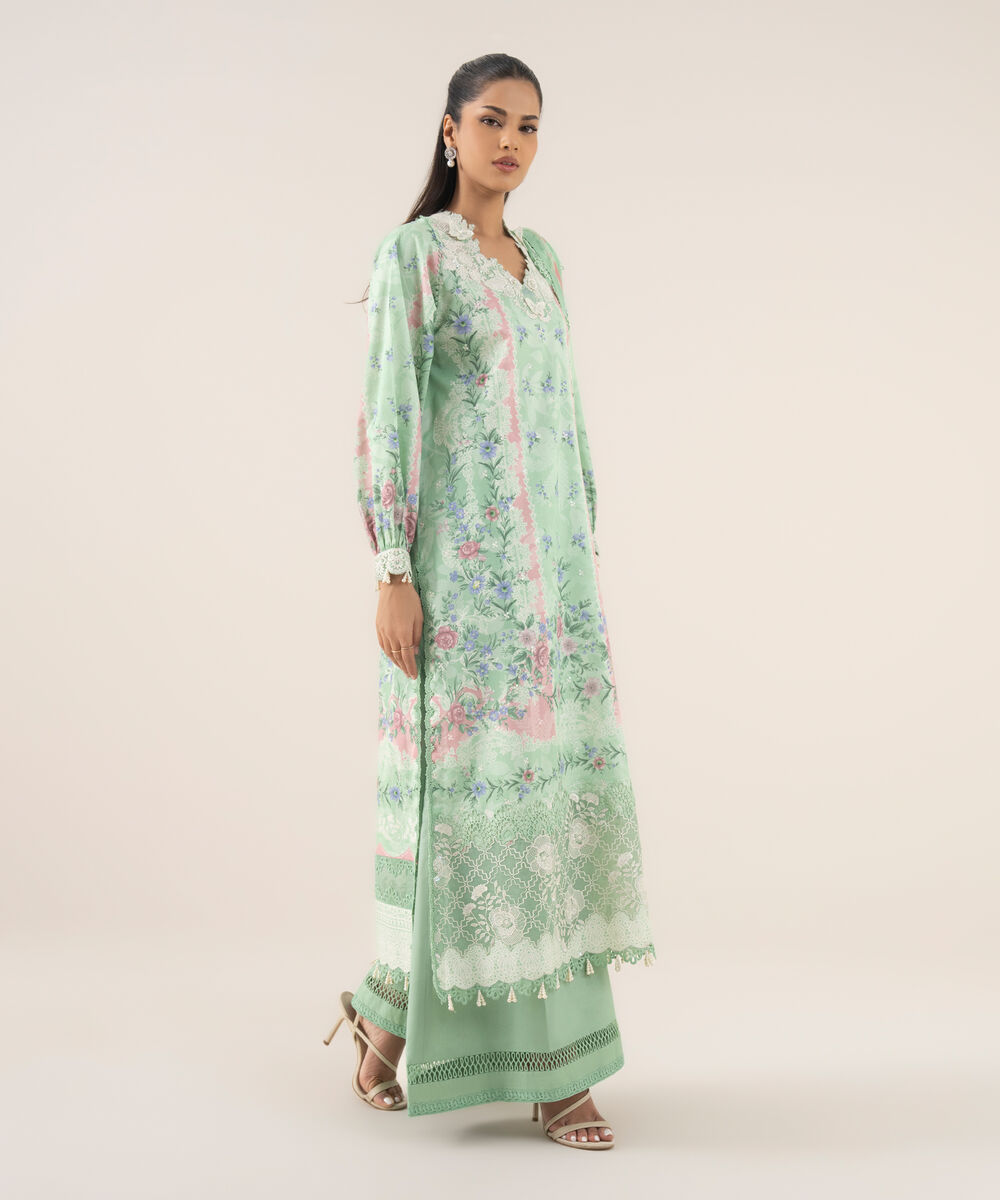 Women's Unstitched Pima Lawn Printed Three Piece Suit