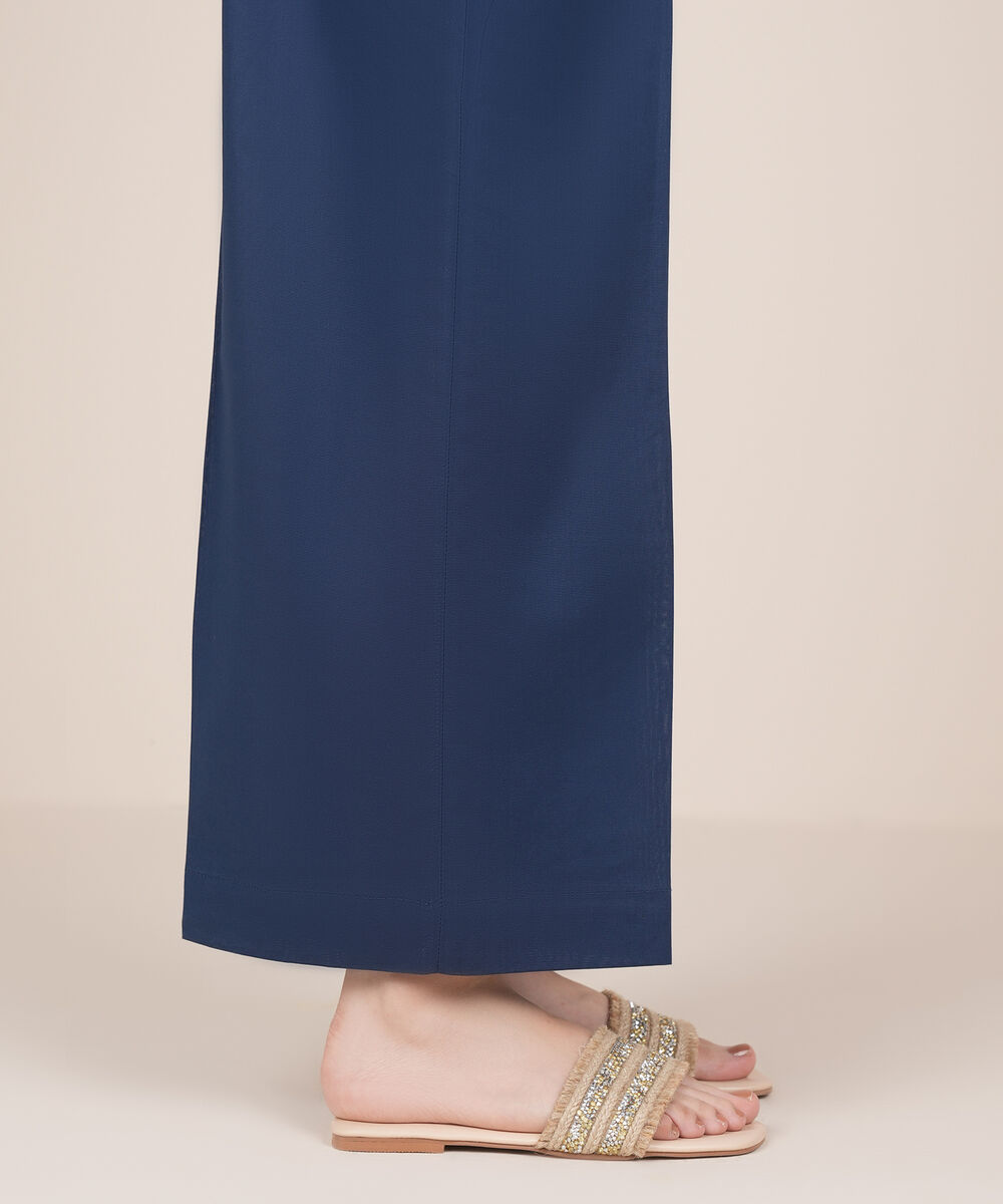 Women's RTW Cambric Blue Solid Culottes
