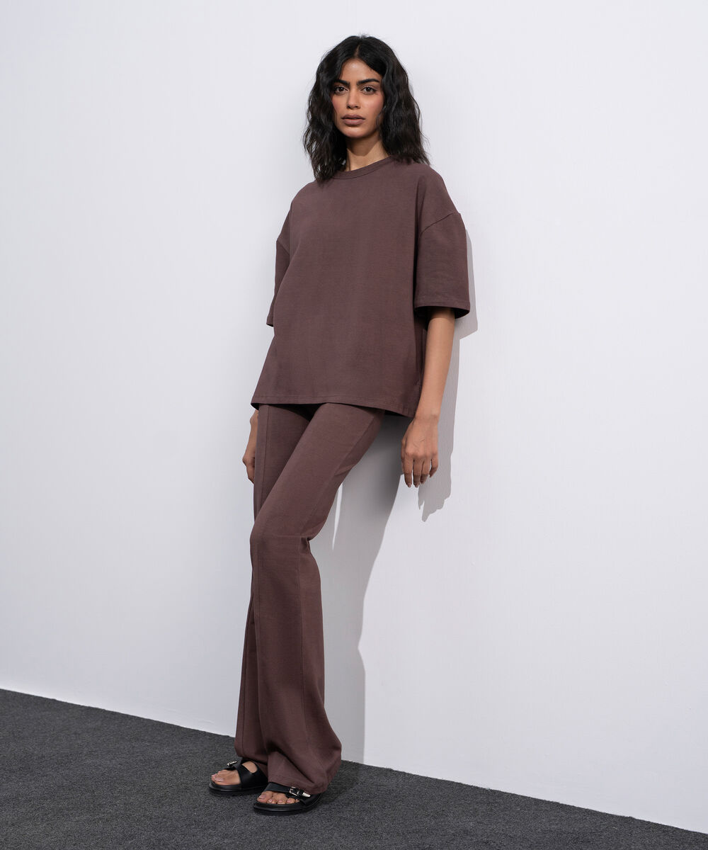 Women's Dark brown Loose Fit T-Shirt