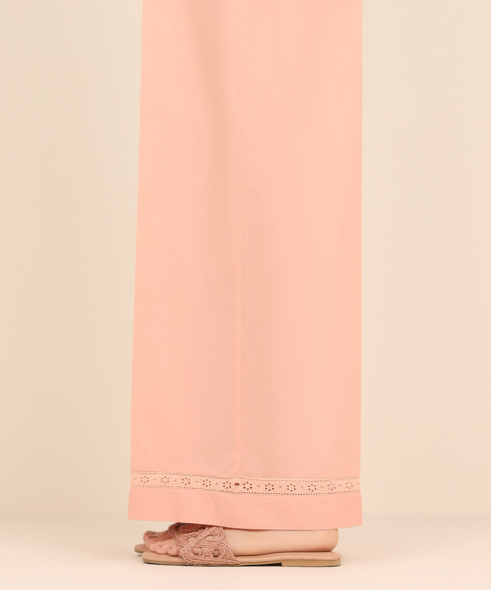 Women's RTW Cambric Pink Solid Culottes