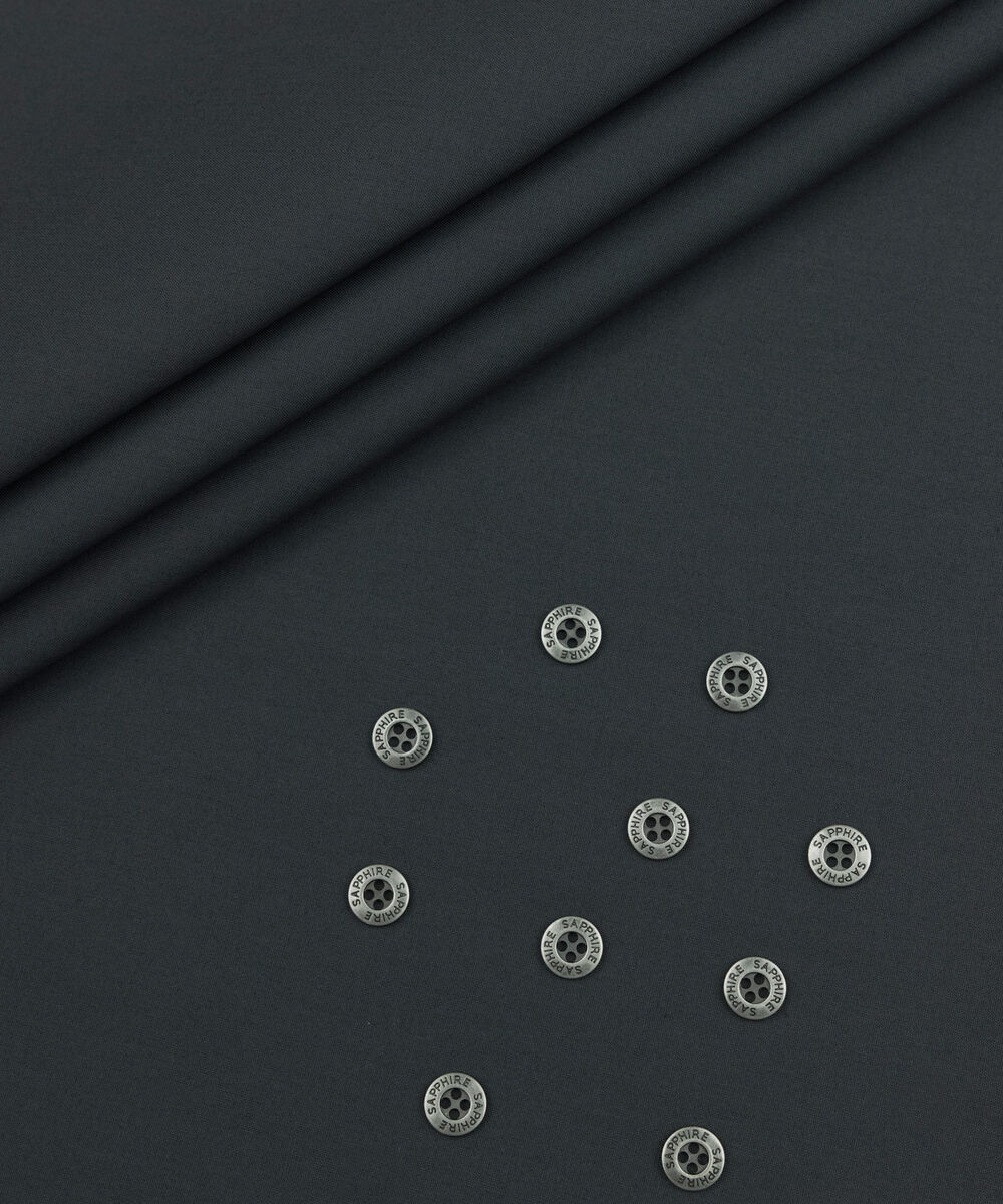 Men's Unstitched Two-Piece Dark Grey Premium Cotton Suit