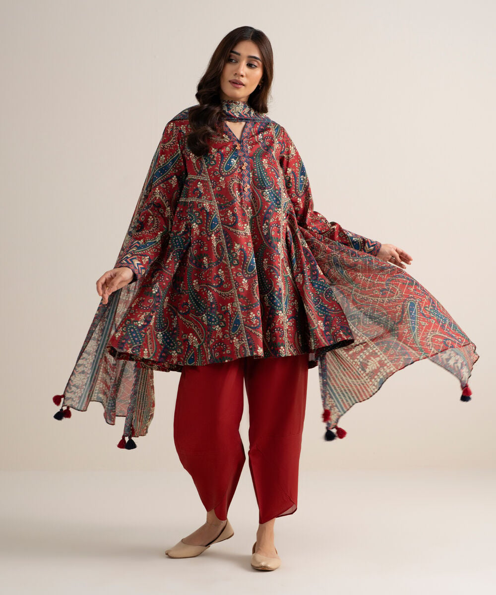 3 Piece - Printed Lawn Suit — Sapphire view 4