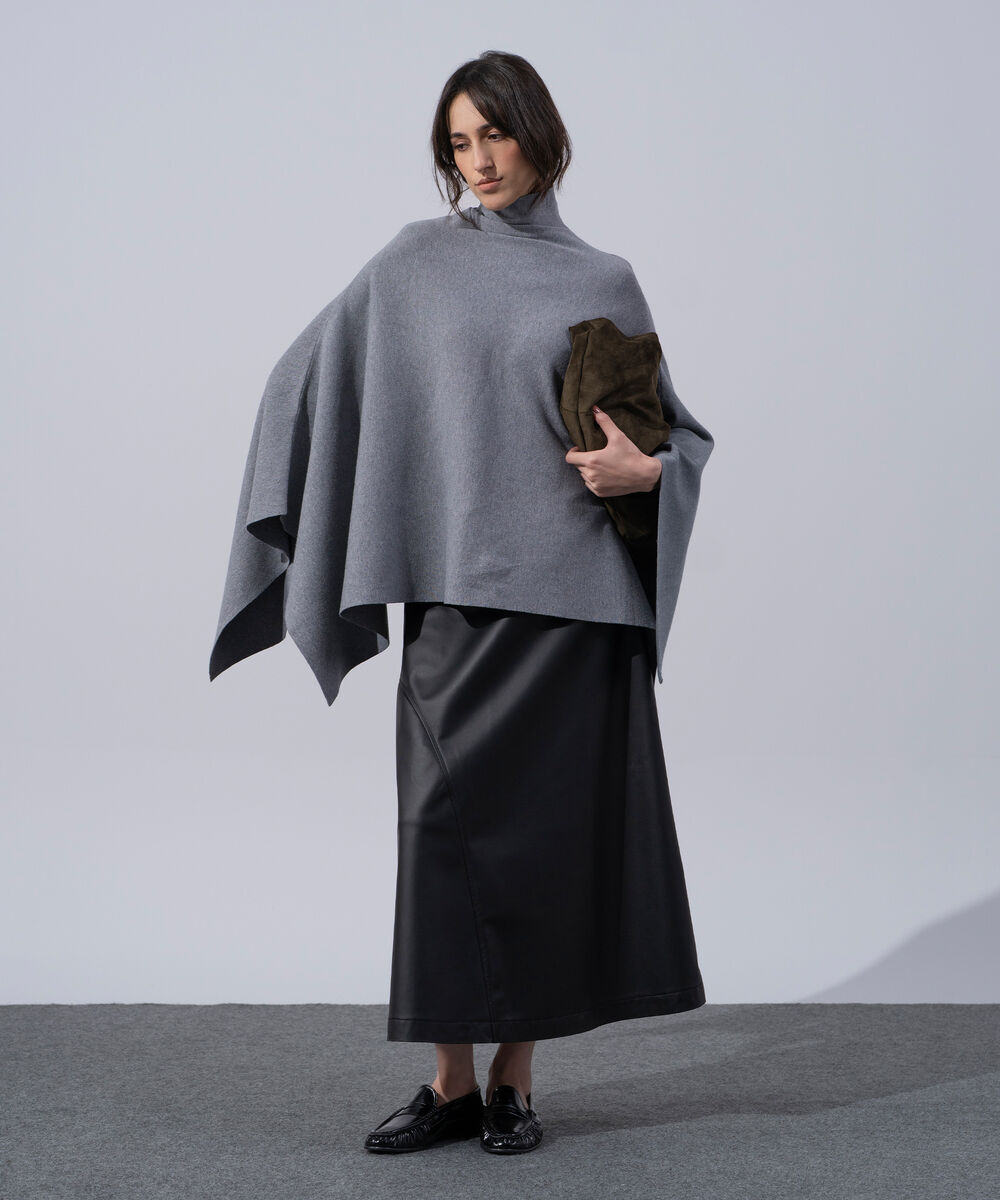 Women's Western Wear Grey Cape Knit Jumper