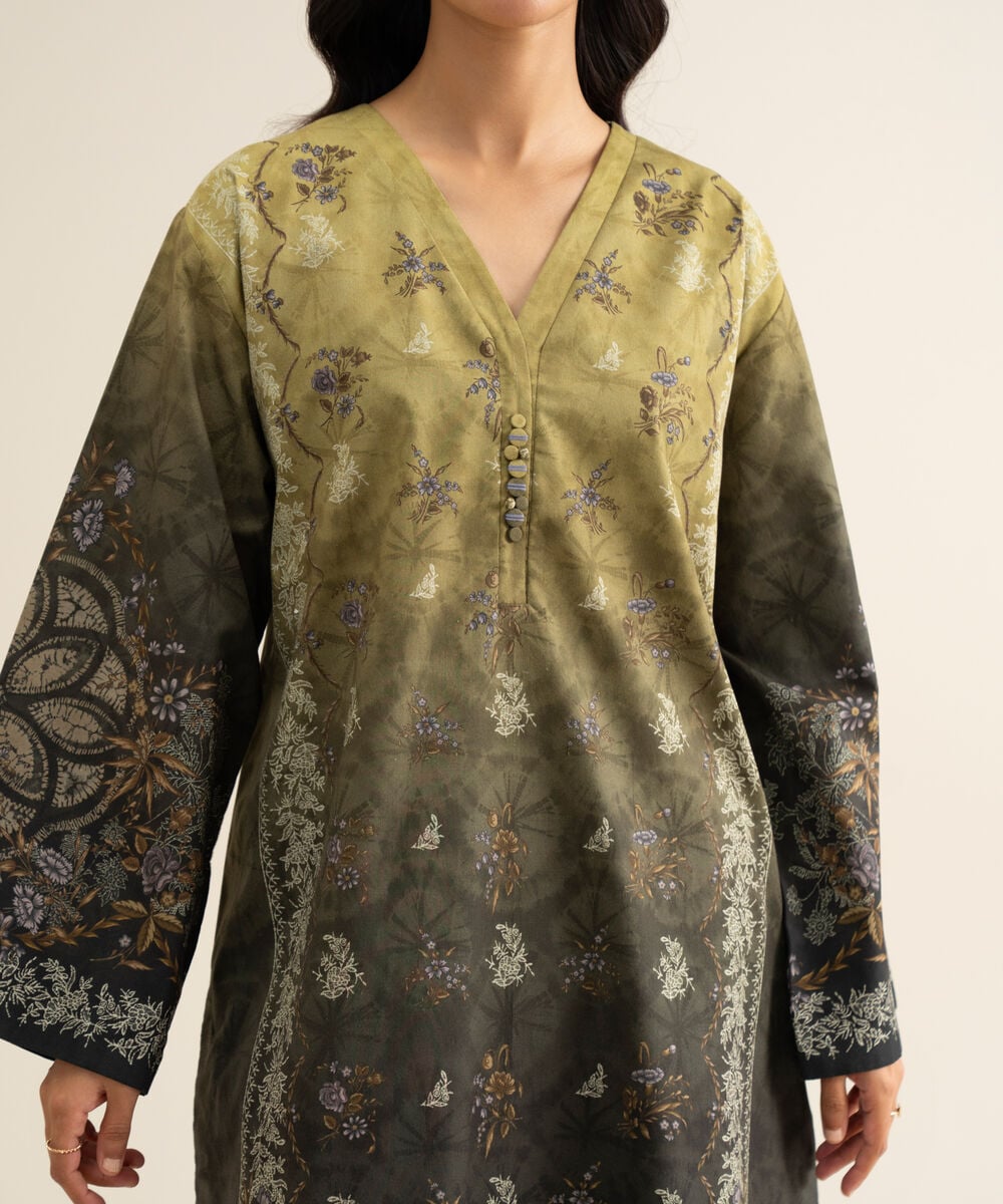 Women's Unstitched Cotton Printed Multi 3 Piece Suit