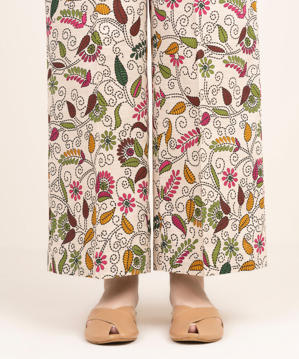 Women's RTW Cotton Printed Multi Flared Pants