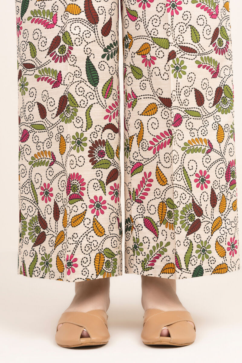 Printed Cotton Flared Pants
