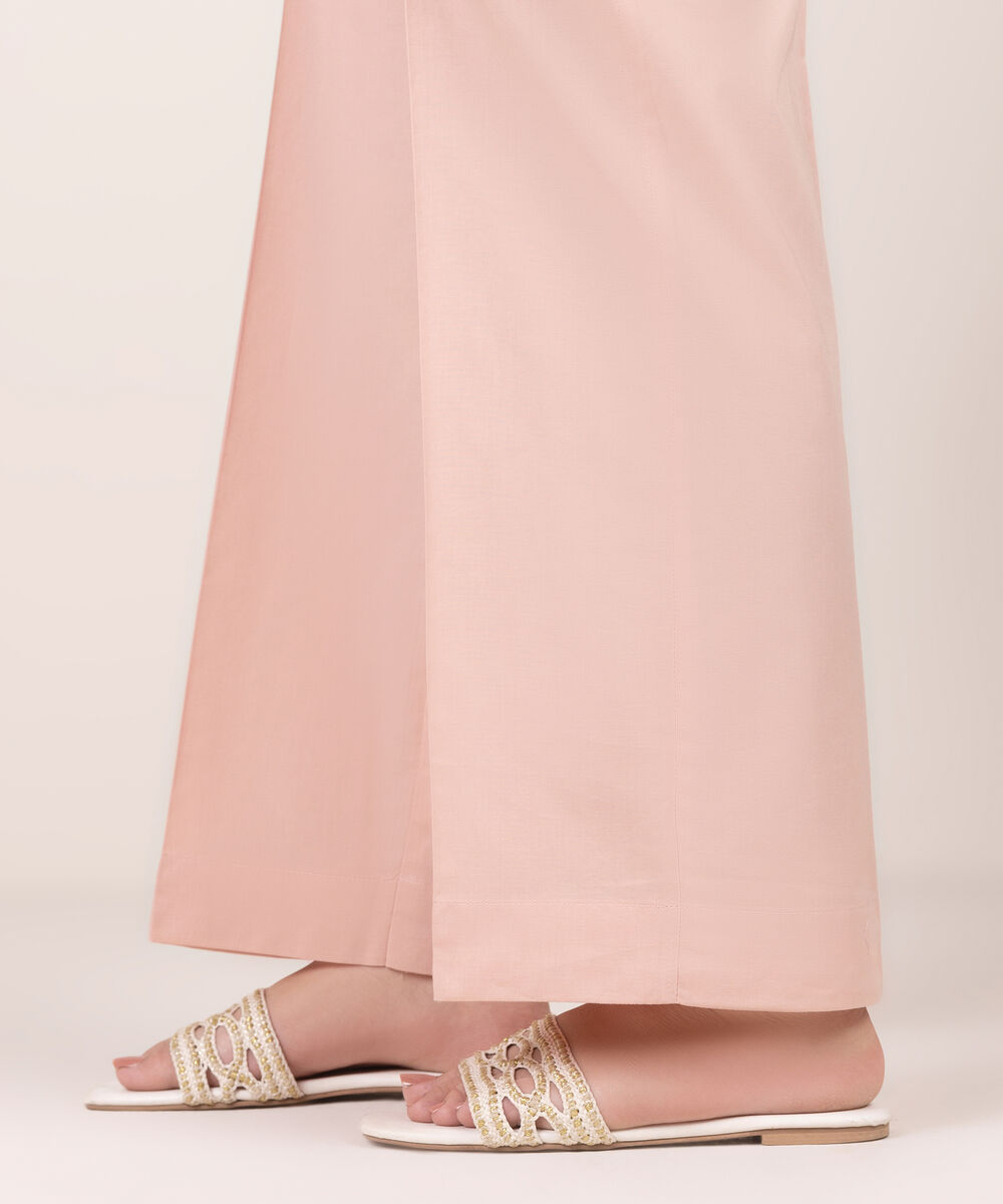 Women's RTW Cambric Solid Pink Culottes