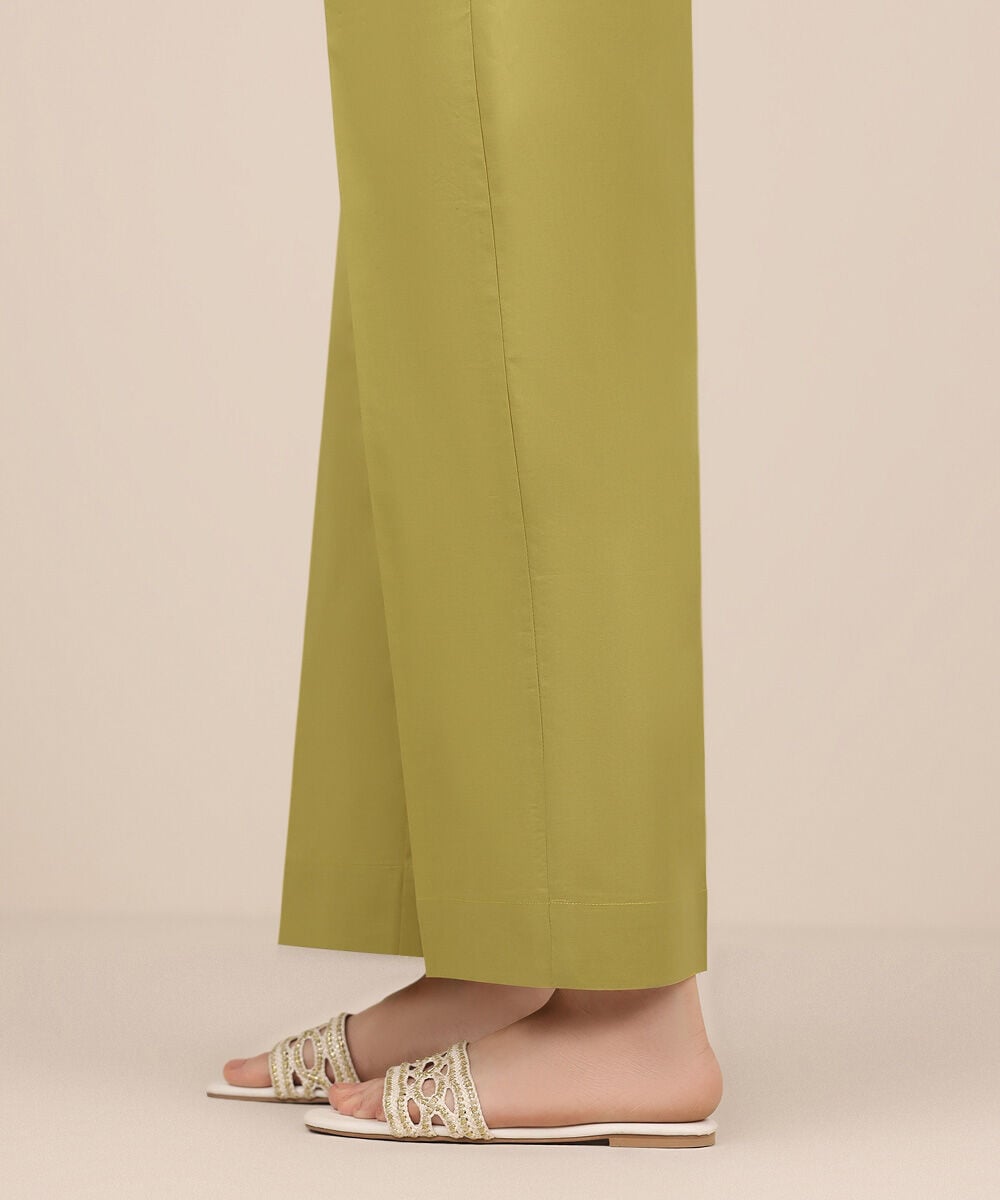 Women's RTW Cambric Green Solid Culottes