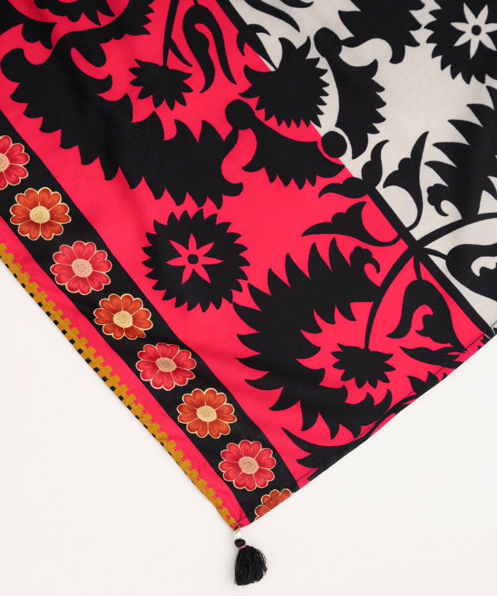 Printed Linen Black Dupatta