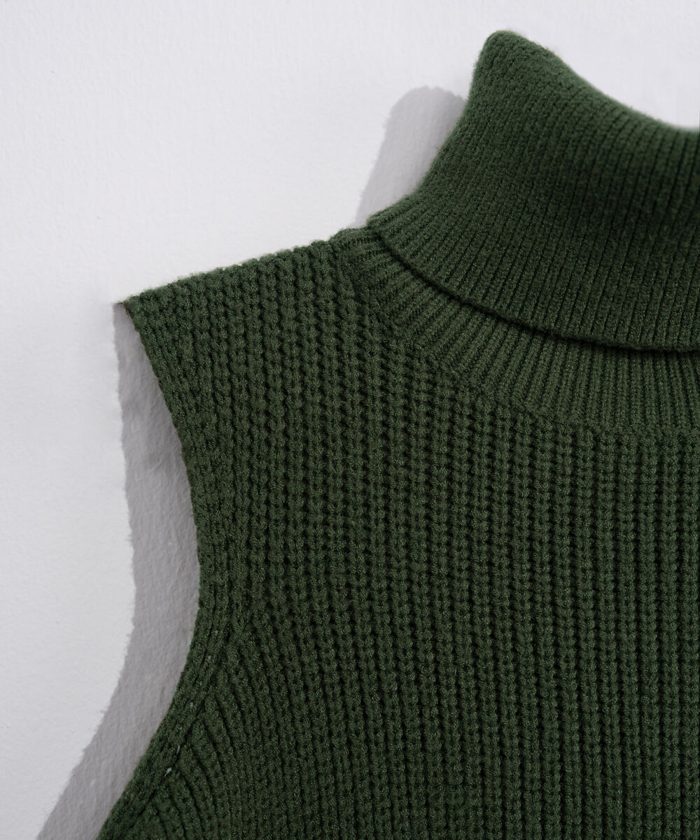 Women's Western Wear Olive Green Turtle Neck Ribbed Sweater