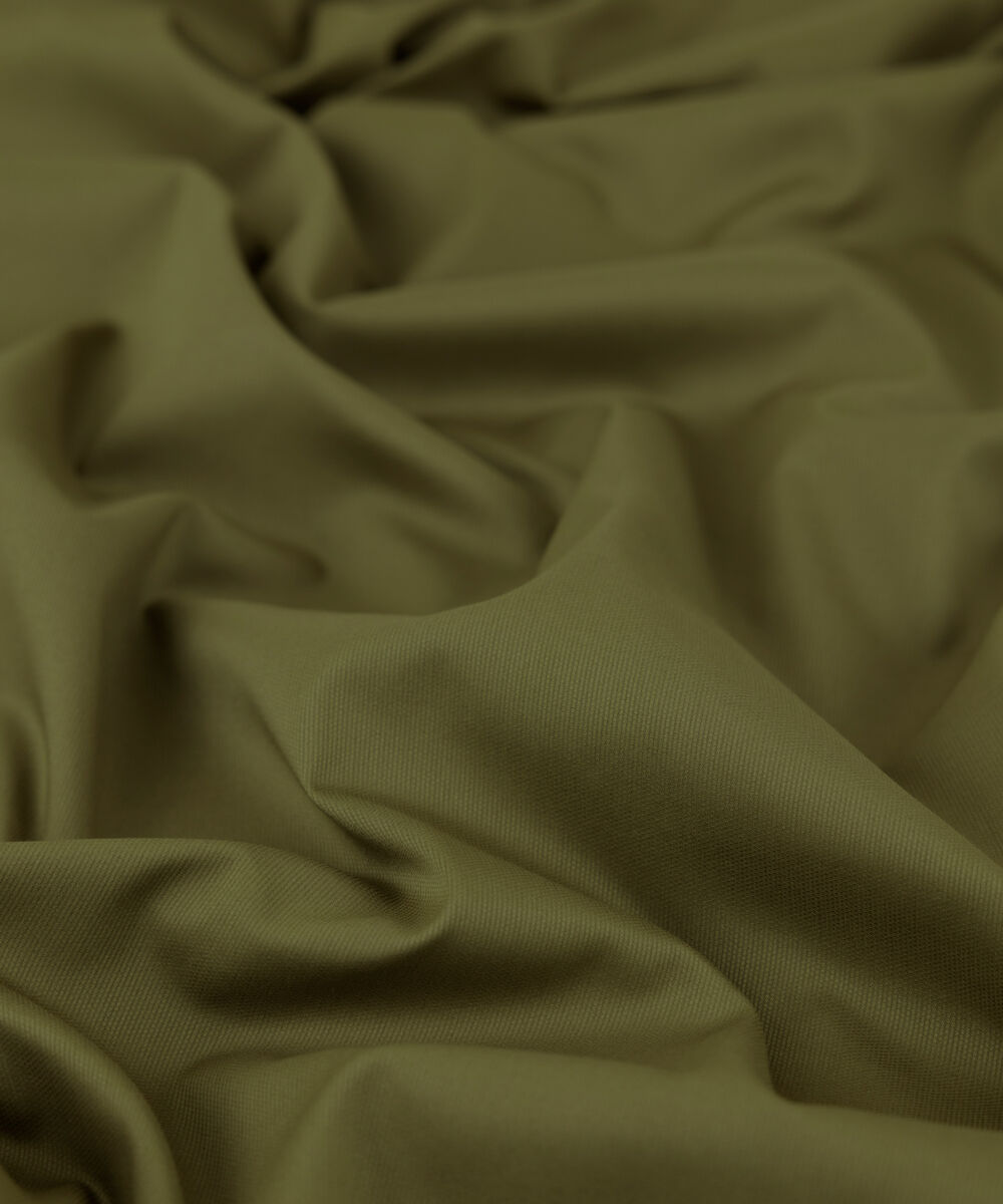 Men's Unstitched 2-Piece Cotton Dobby Olive Green Suit