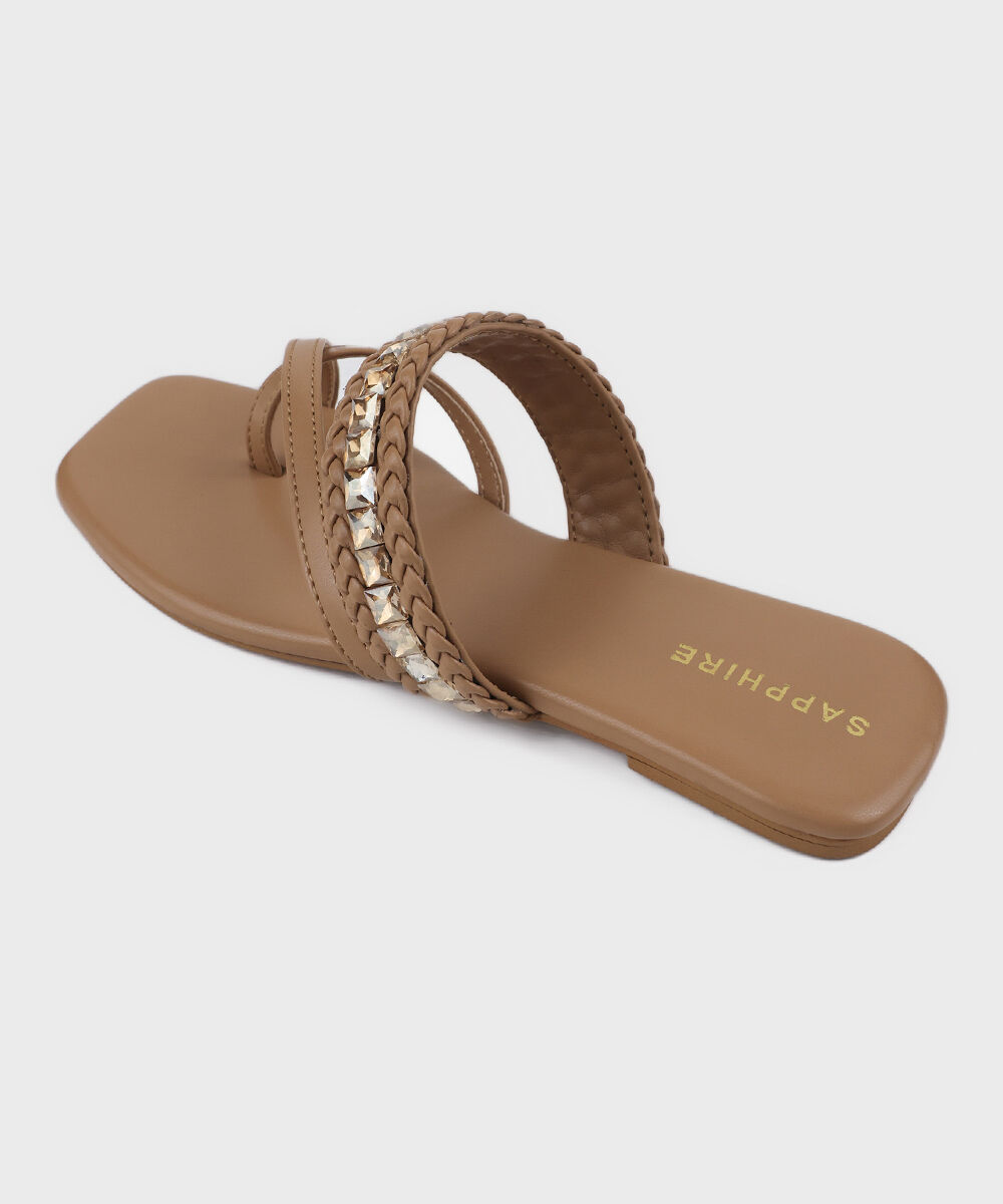 Woman - Brown Embellished Kolapuri