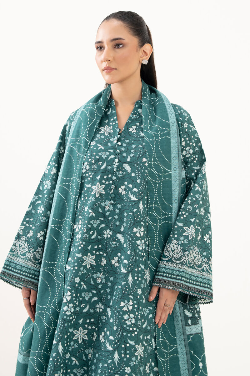 3 Piece - Embroidered Light Khaddar Suit