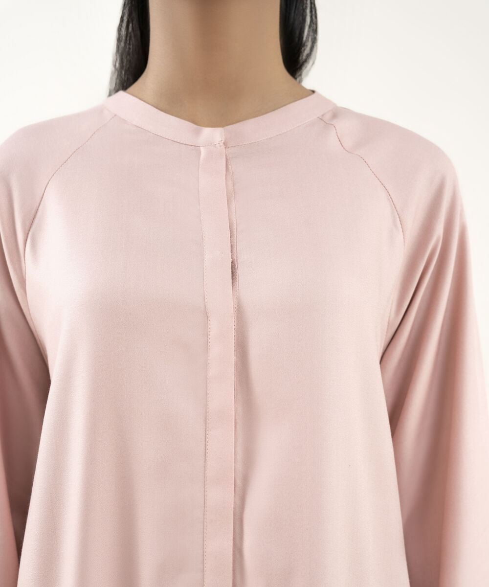 Women's RTW Dobby Pink Solid Straight Shirt