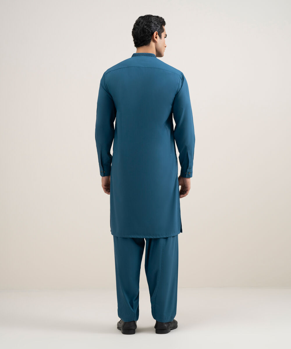 Men's Stitched Premium Wash & Wear Blue Suit