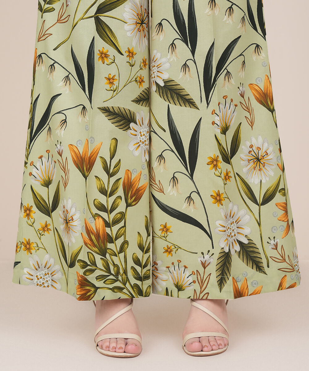 Women's RTW Cambric Multi Printed Flared Pants