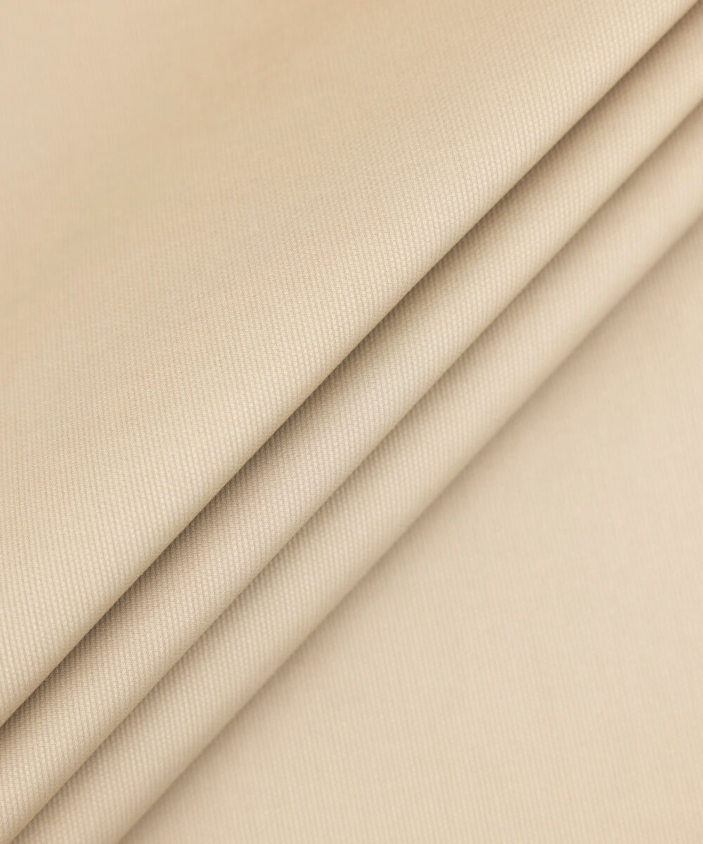 Men's Unstitched 2-Piece Cotton Dobby Beige Suit