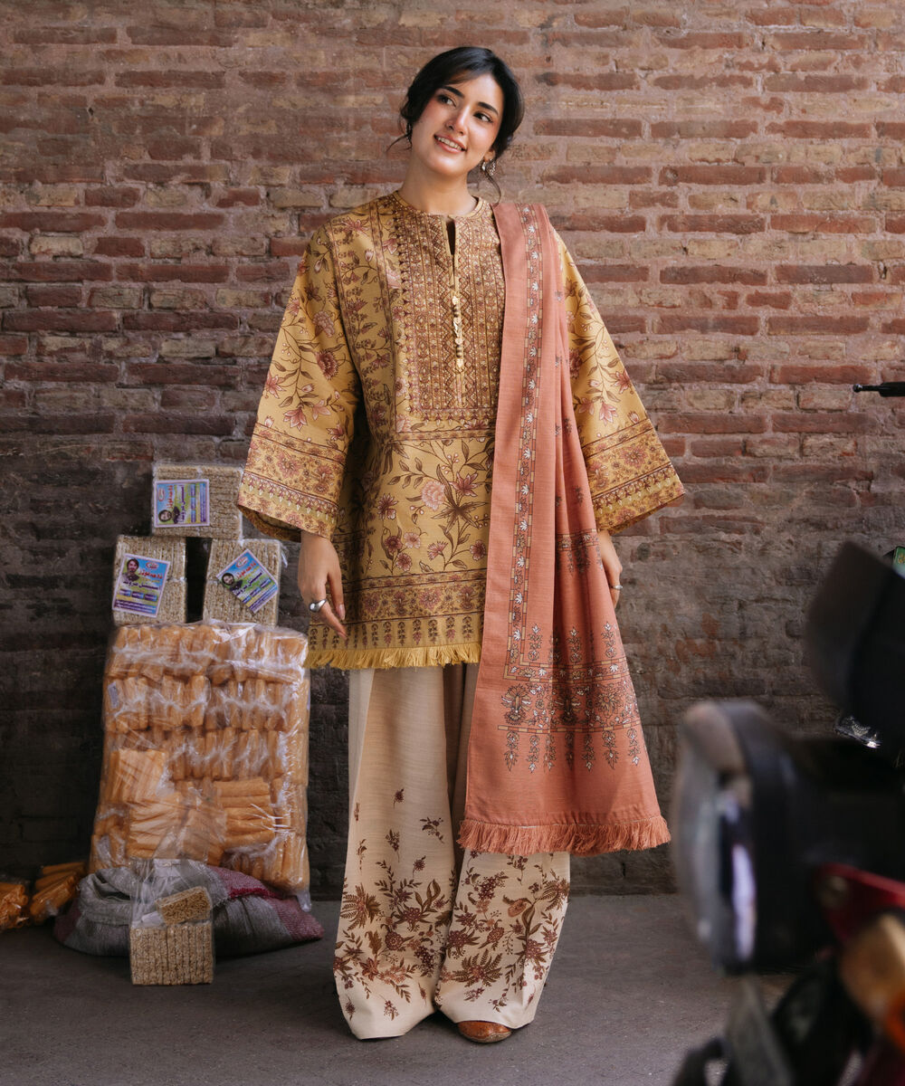 3 Piece - Embroidered Cotton Suit