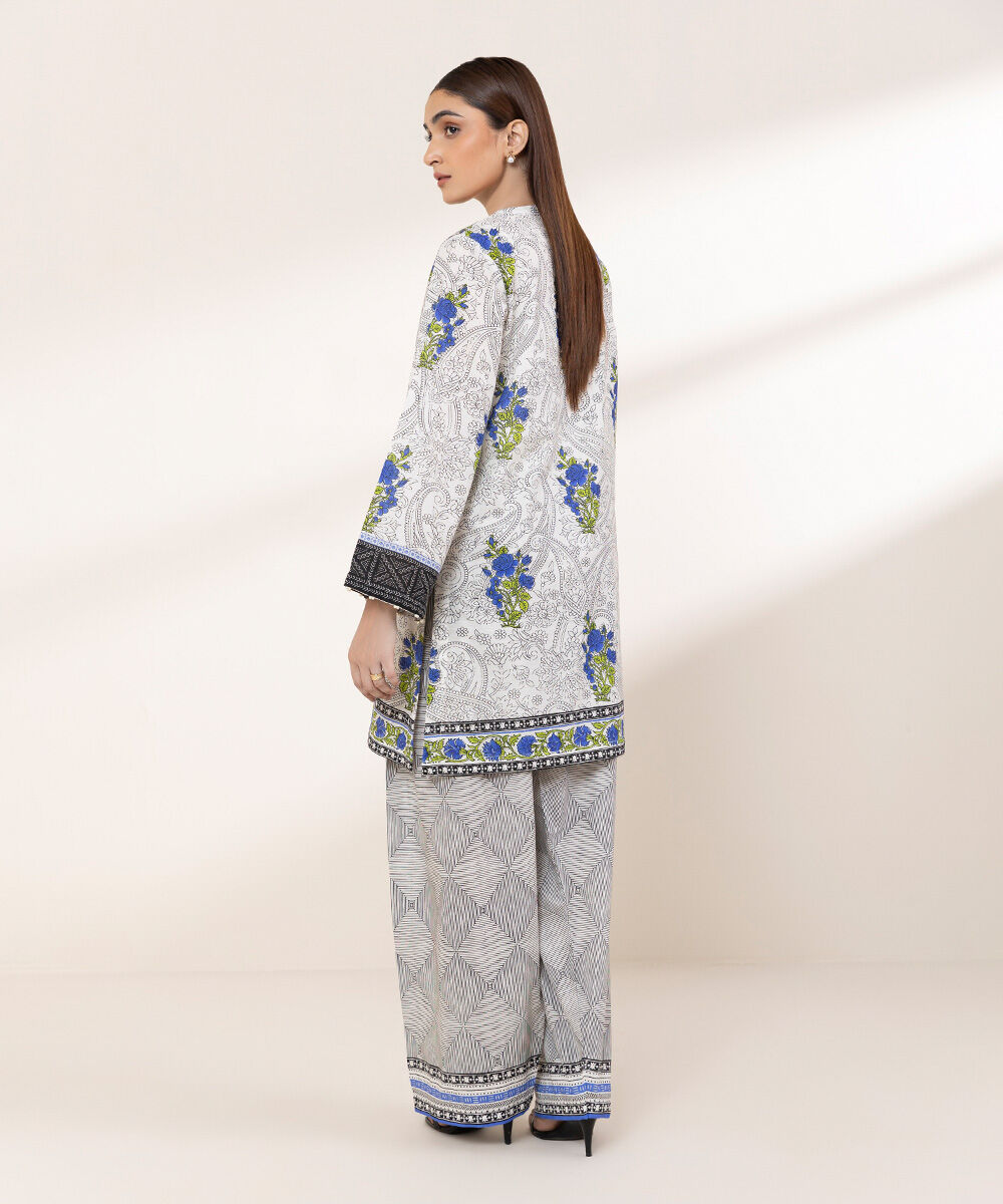 Women's RTW Textured Lawn Multi Printed A-Line Shirt