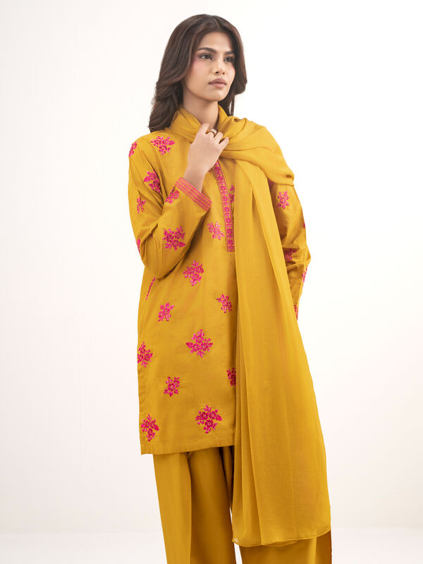 3 Piece - Embroidered Jacquard Suit