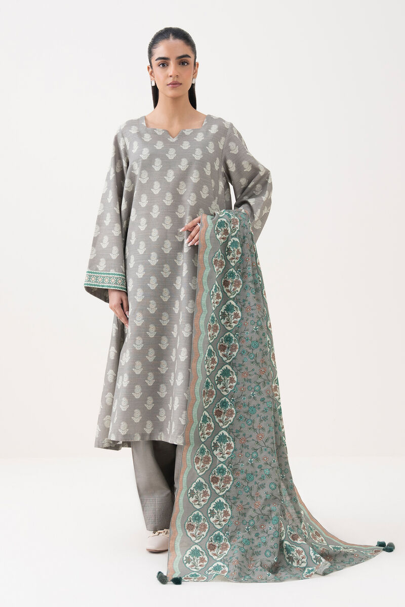 3 Piece - Printed Cotton Suit