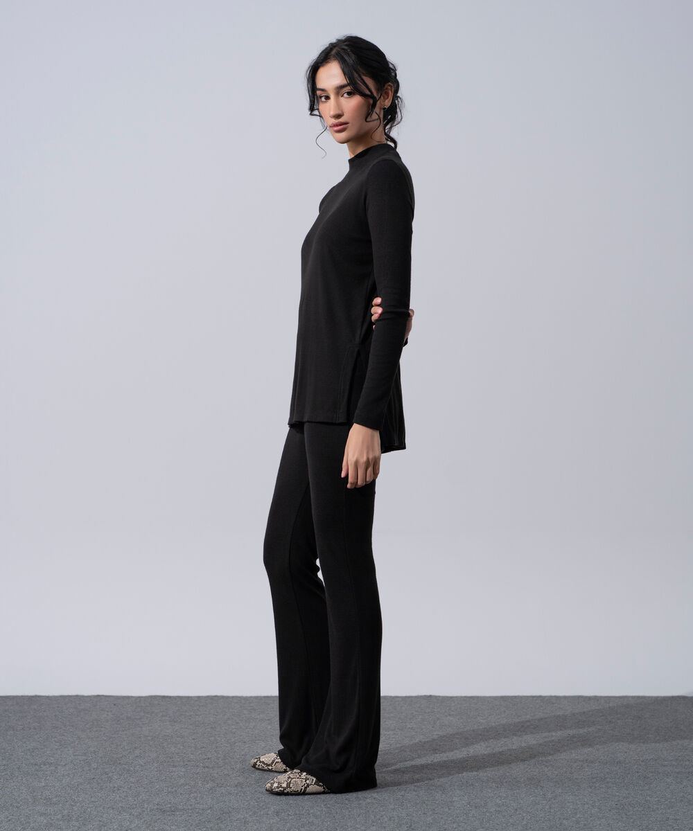 Women's Western Wear Black Slim-Fit Trousers