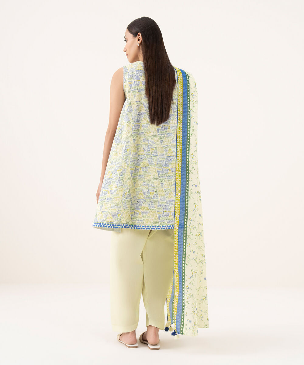 Women's Unstitched Lawn Printed Multi 3 Piece Suit