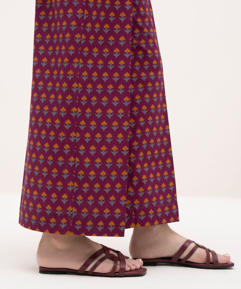Women's RTW Cambric Purple Printed Culottes