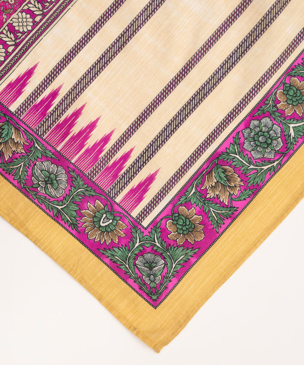 Printed Khaddar Green Dupatta