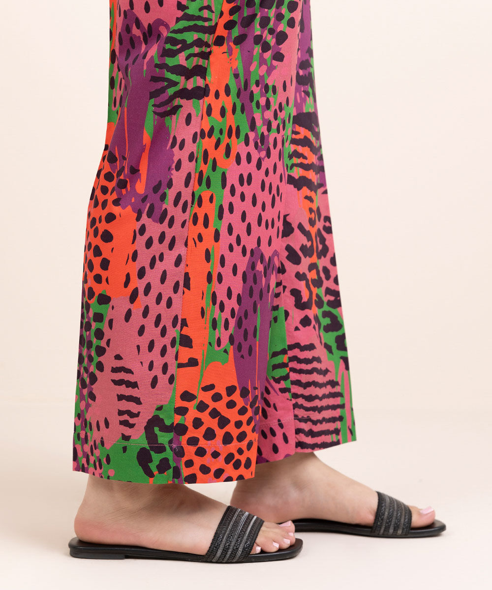 Woman - Multi Printed Cambric Straight Pants
