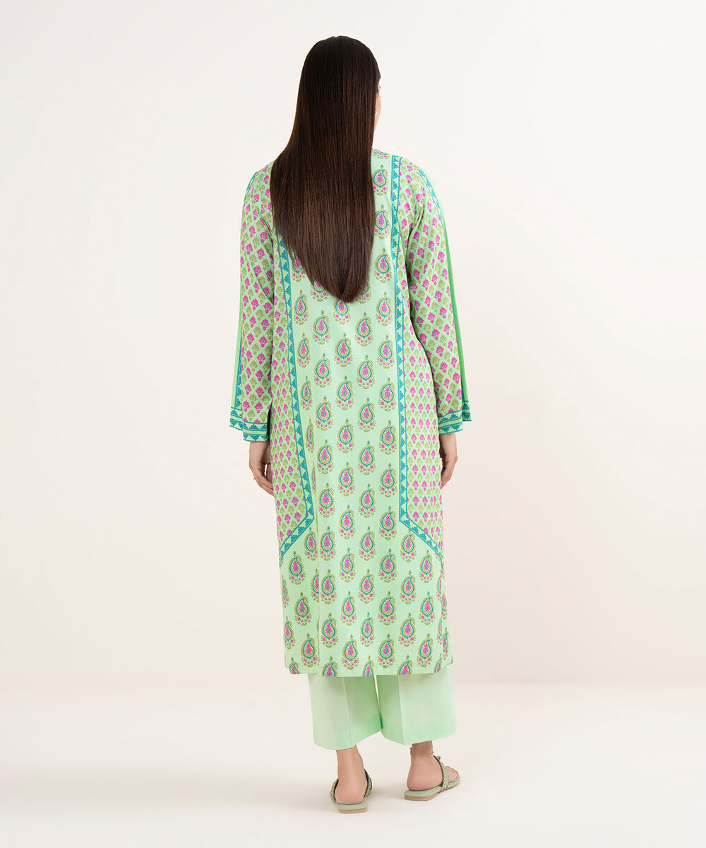 Women's RTW Arabic Lawn Multi Printed Straight Shirt