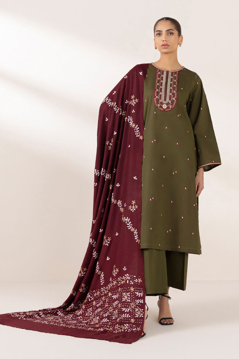 Hand Embroidered Wool Shawl