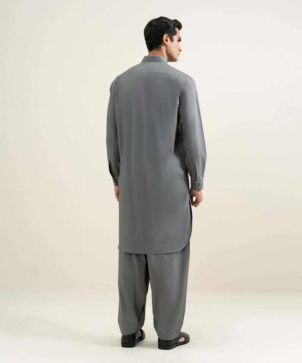 Men's Stitched Grey Kameez Shalwar
