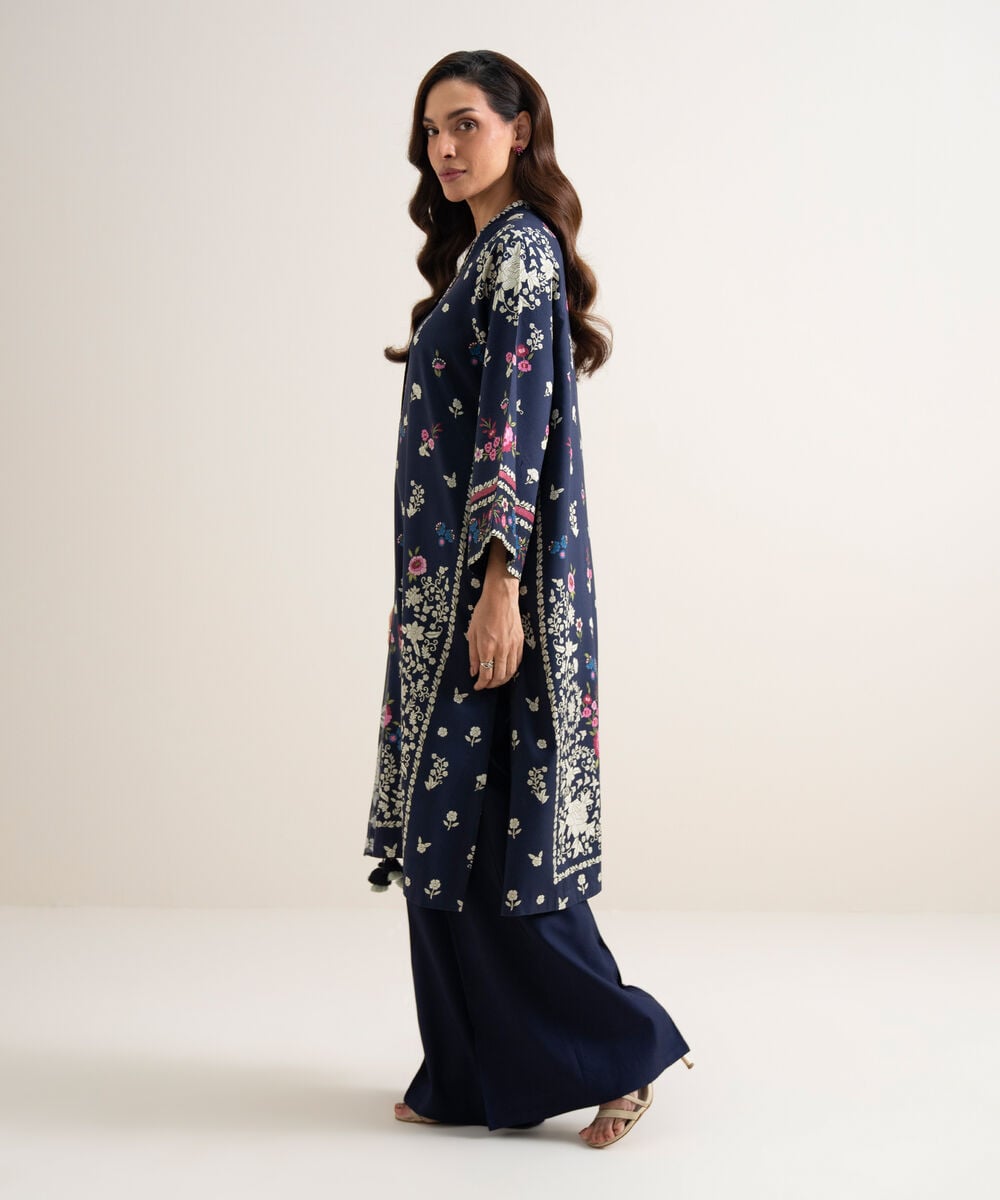 3 Piece - Printed Arabic Lawn Suit — Sapphire view 3