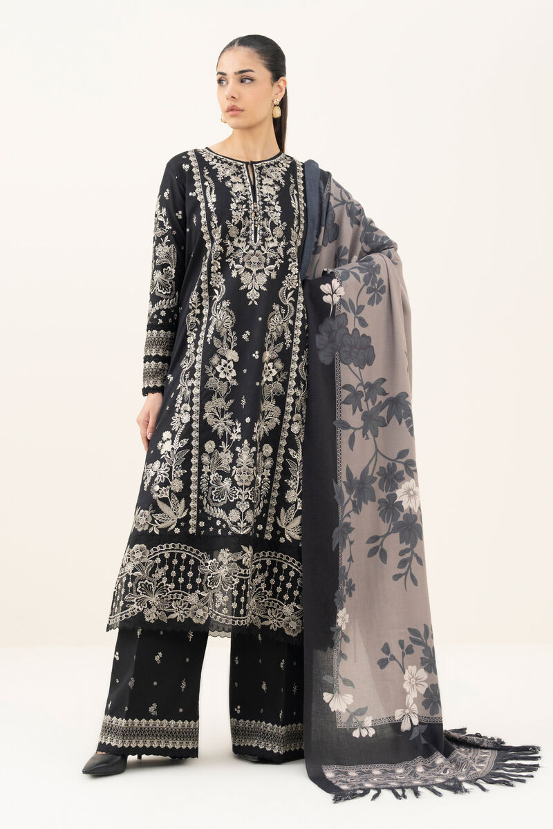 3 Piece - Embroidered Twill Suit