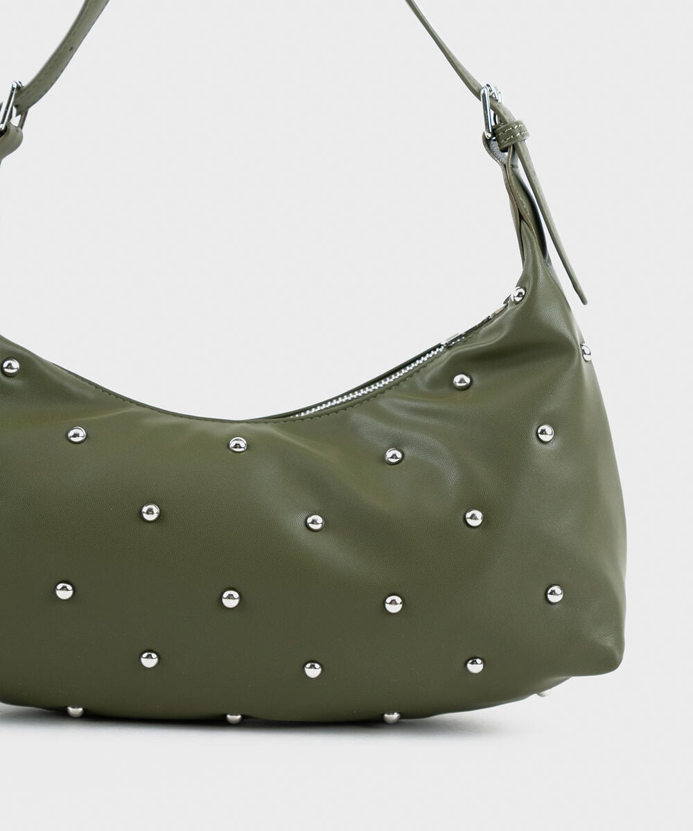 Women's Green Studded Shoulder Bag
