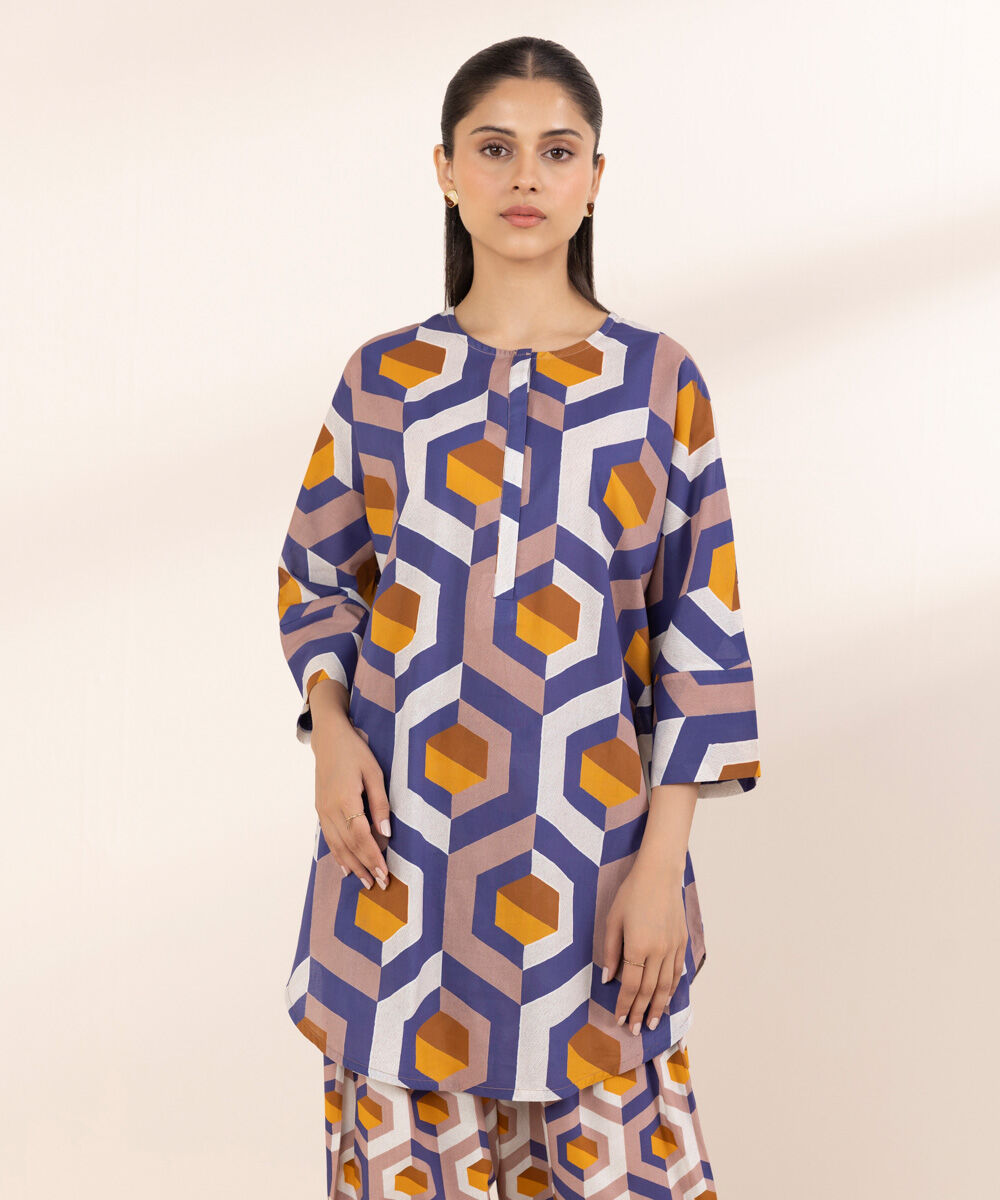 Women's RTW Lawn Multi Printed Boxy Shirt