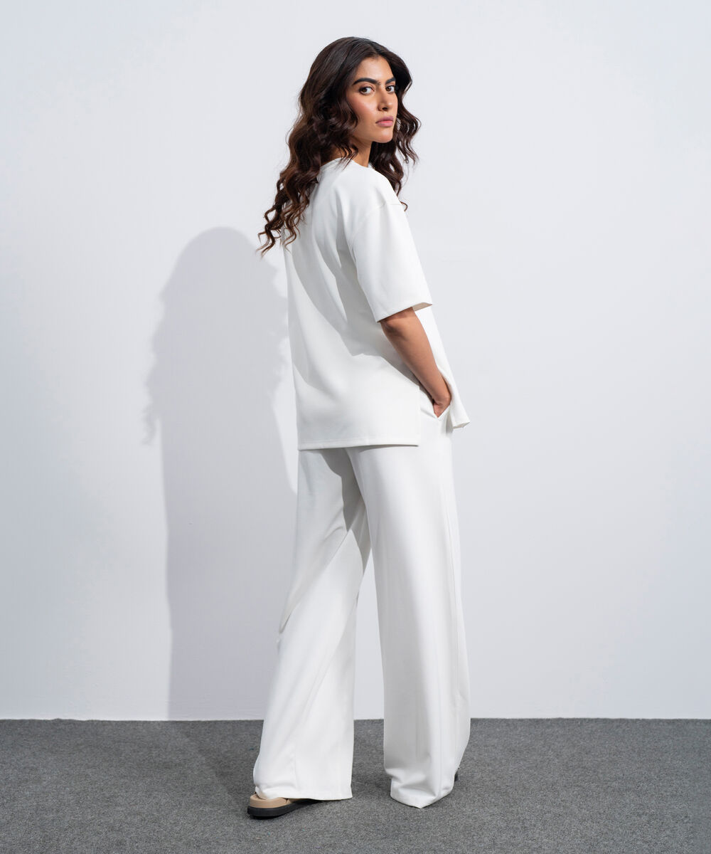 Women's Western Off White Soft Lux Loose Fit T-Shirt