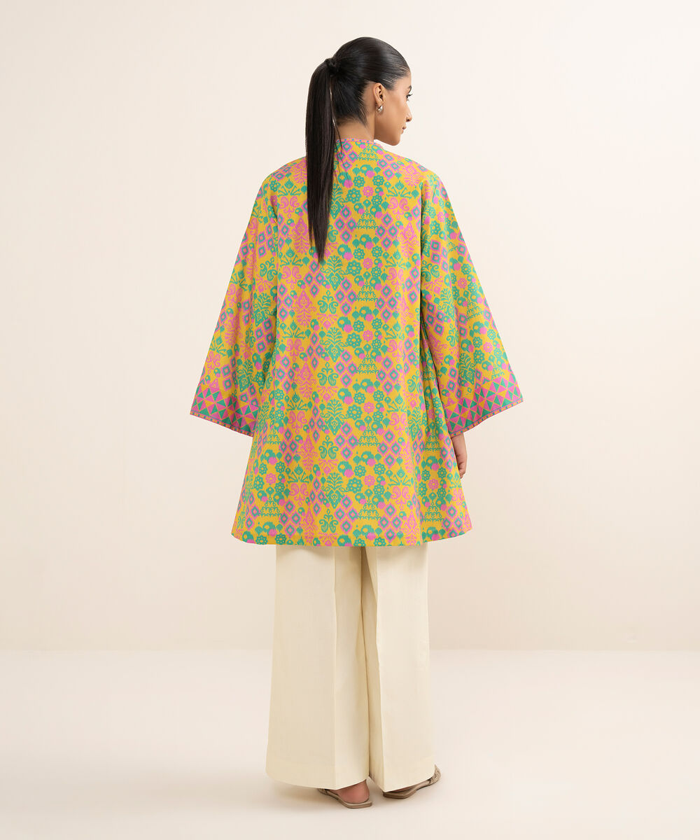 Women's Unstitched Cotton Printed Multi Shirt