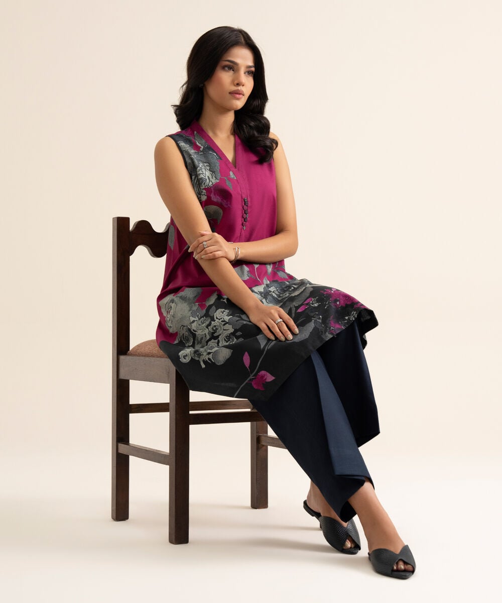2 Piece - Printed Cotton Suit — Sapphire