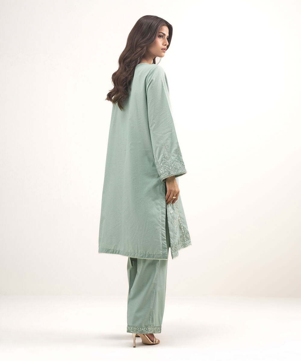 Women's RTW Zari Lawn Embroidered Grey 2 Piece Suit