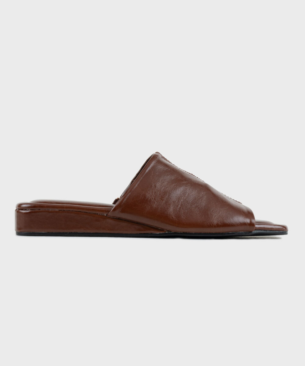 Women's Maroon Square Toe Mule