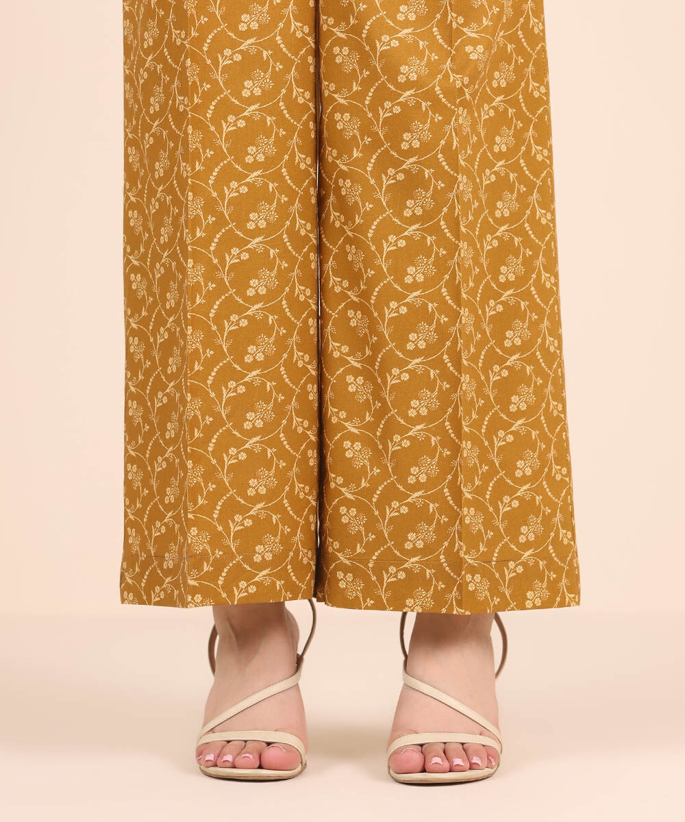 Women's RTW Cambric Yellow Printed Culottes